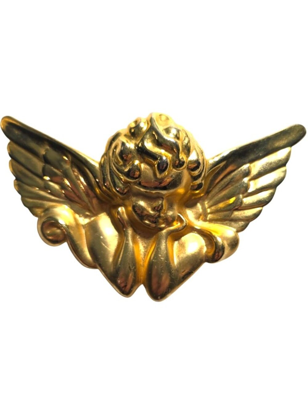 Angel Pin Brooch Gold-Tone Wings Cherub pendant celestial heaven womens jewelry